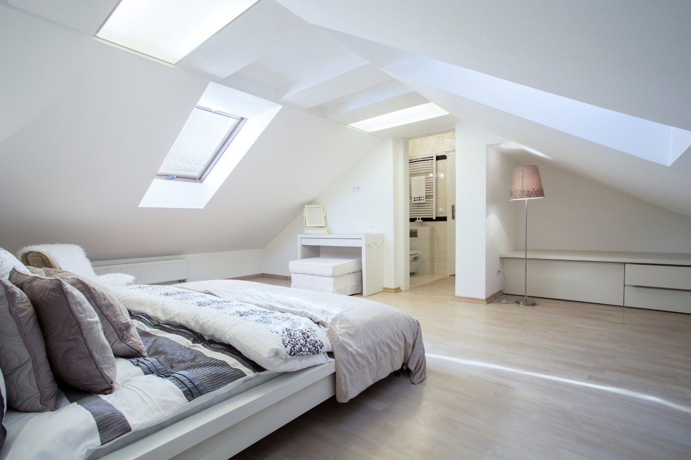 Attic bedroom well decorated